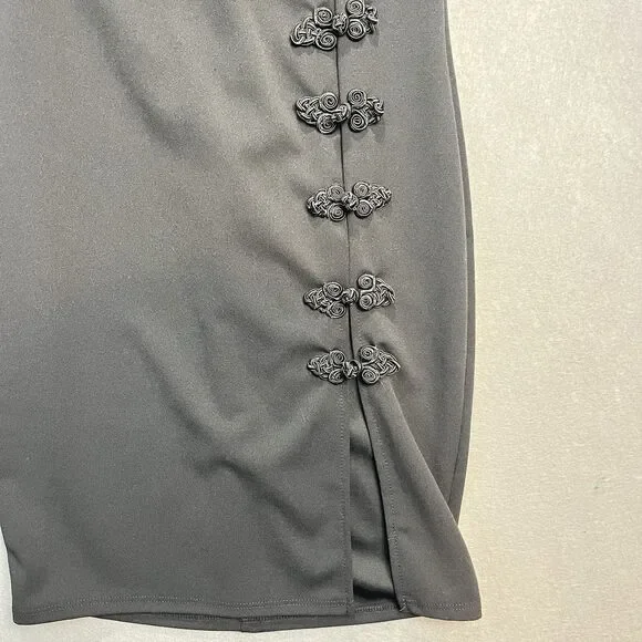 VTG Fashion Nova Women's Black Stretch Kiko High Side Slit Dress Size S - Picture 5 of 10